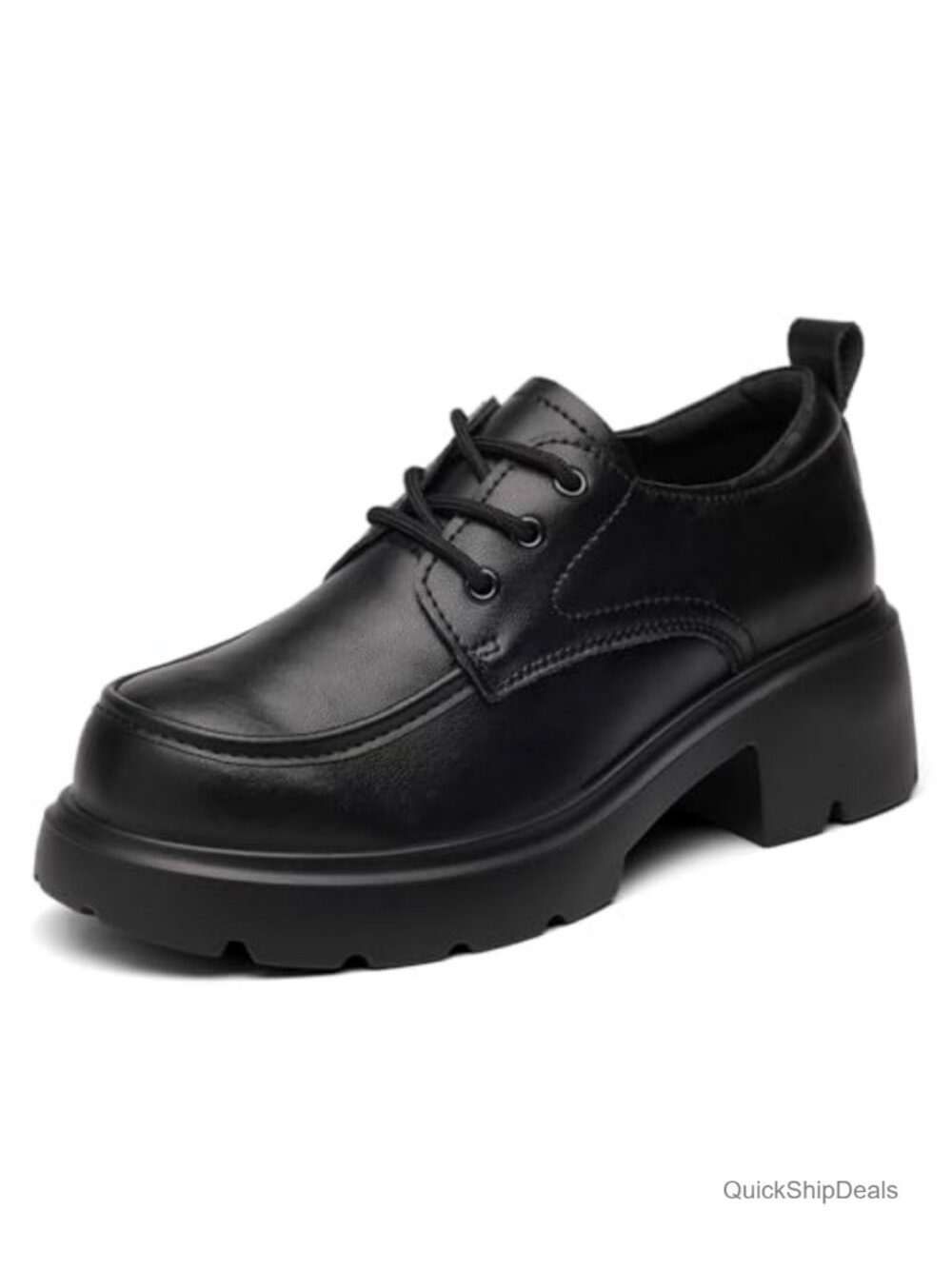 Women's Oxford Shoes Platform Chunky Lace Up Cushioned Leather Work